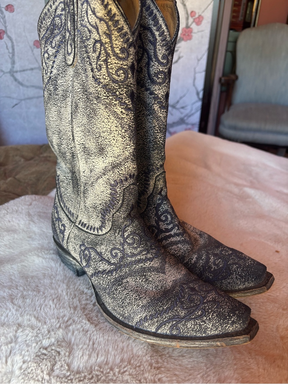 Old Gringo Tan Leather Western Boots with Black Trim